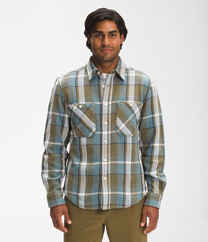 Camisa The North Face Hombre Azules Valley Twill Flannel 83150VADU